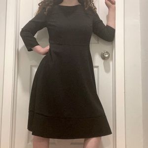 Talbots Formal Black Knee Length Midi Dress